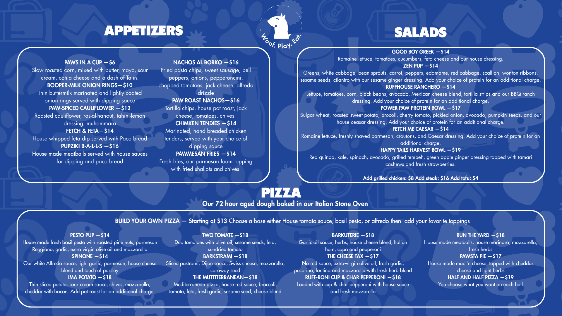 Woof Play Eat Menu — Page 2